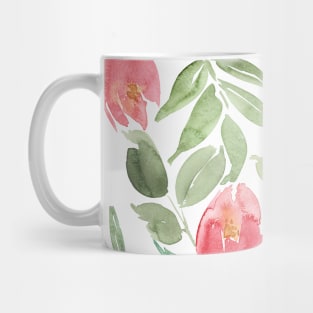 Painterly Red Floral Pattern Mug